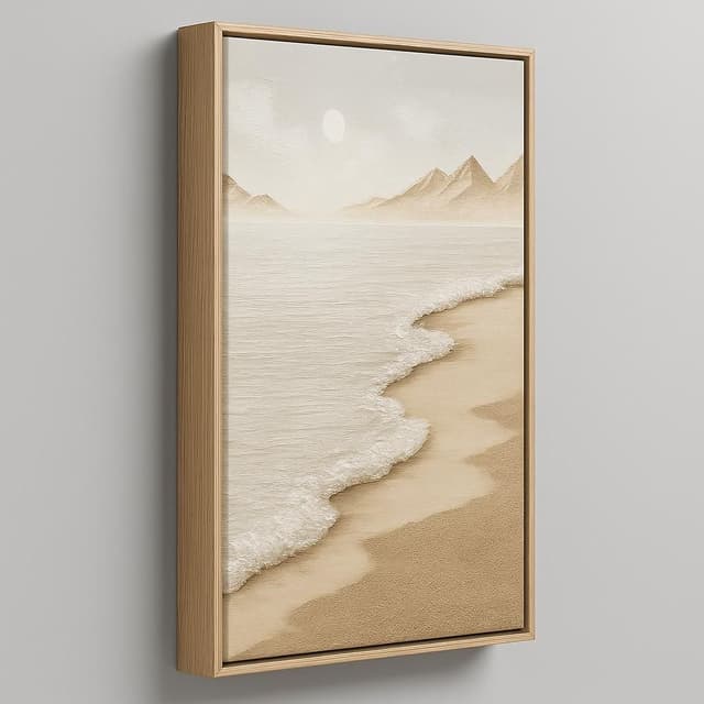 Stupell Industries Coastal Beach House Landscape Painting Gallery Wrapped Canvas