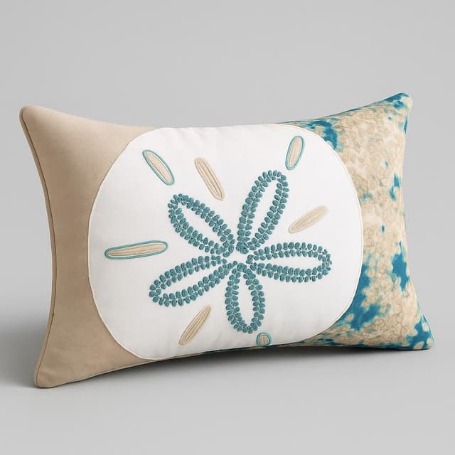 Visions I Sand Dollar Blue 20" x 12" Indoor/Outdoor Pillow