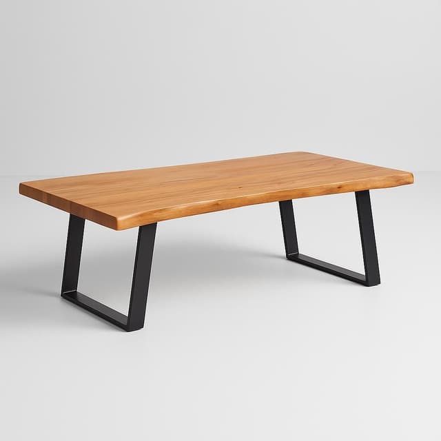 Crate & Barrel Yukon Natural Live Edge Solid Wood Coffee Table